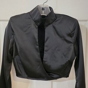 Nasty Gal Black Satin Crop Top